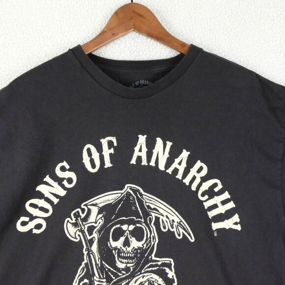 Sons Of Anarchy T Shirt Mens Extra Large Black White Graphic Crew Grim Reaper - Picture 3 of 8